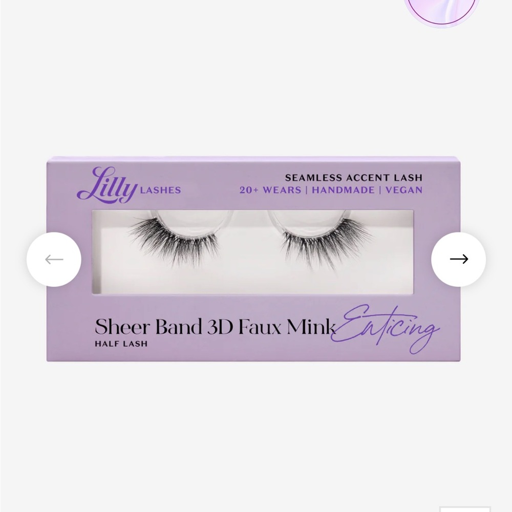Lilly Lashes Enticing Sheer Band 3D Faux Mink Half Lash NWT